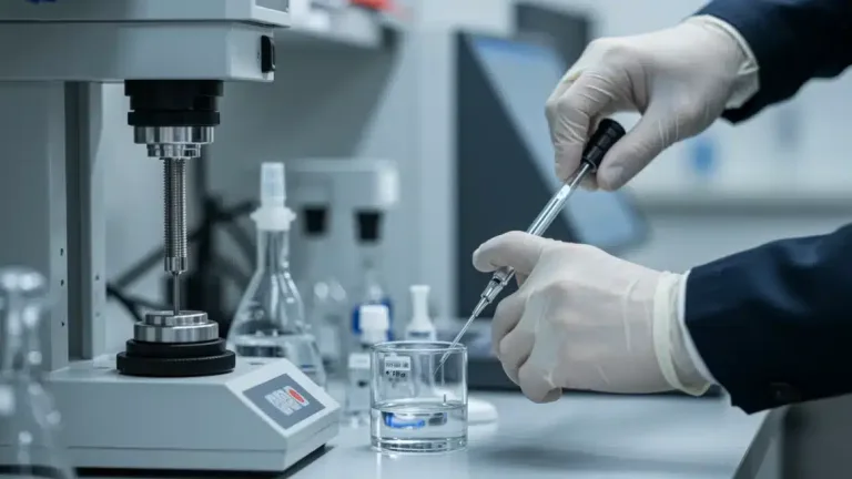 Laboratory technician performing product safety testing under new federal regulations.