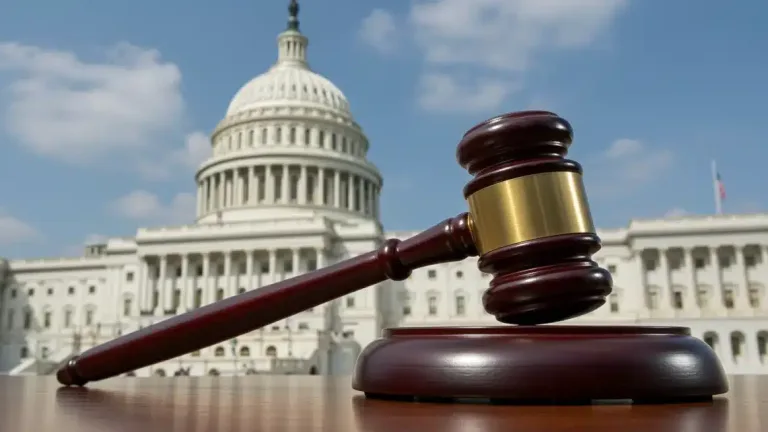 Gavel and US Capitol, symbolizing a congressional hearing on consumer protection.