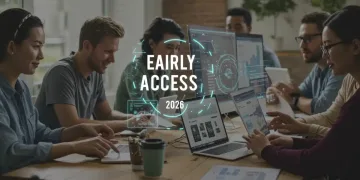 Diverse individuals collaborate digitally, accessing exclusive brand content and early product previews. Early Access Brand Communities.
