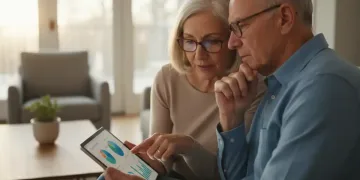 Senior couple comparing 2026 Medicare Advantage plans on a tablet