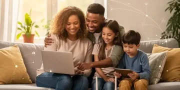 Family enjoying internet access with Affordable Connectivity Program benefits