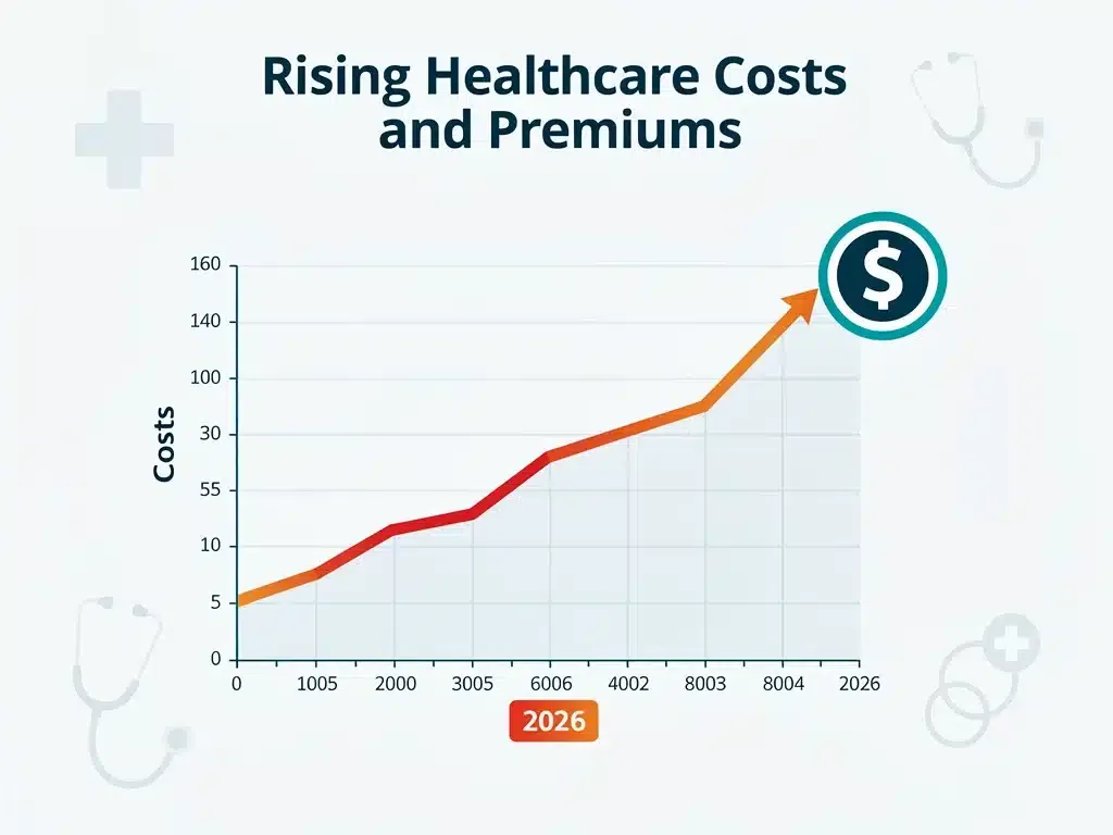 Graph illustrating rising Medicare Part B premiums and healthcare costs for 2026.