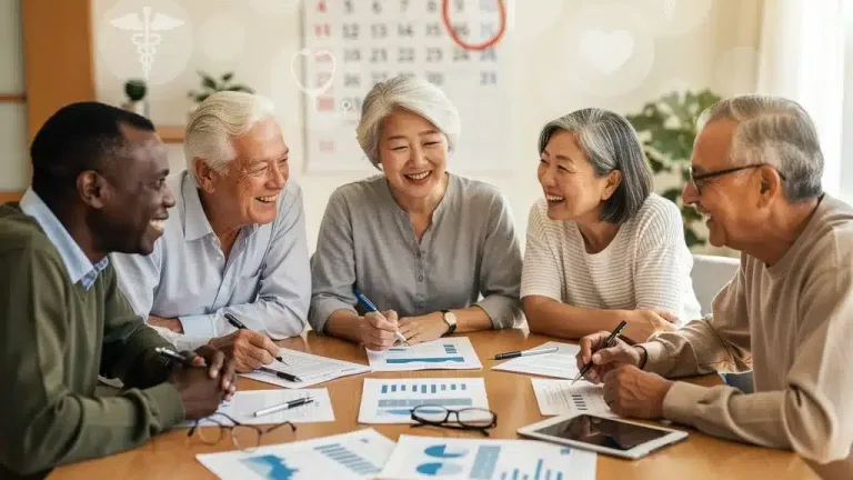 Seniors reviewing financial documents about Medicare Part B premium changes for 2026.