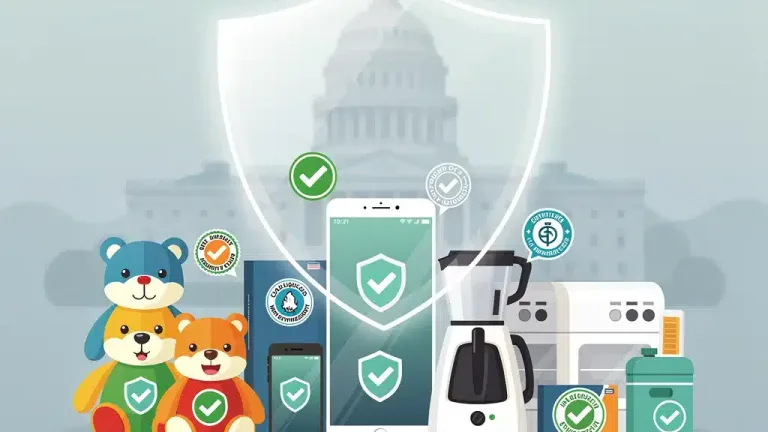 Illustration of new Federal Product Safety Regulations protecting US consumers in Q2 2026