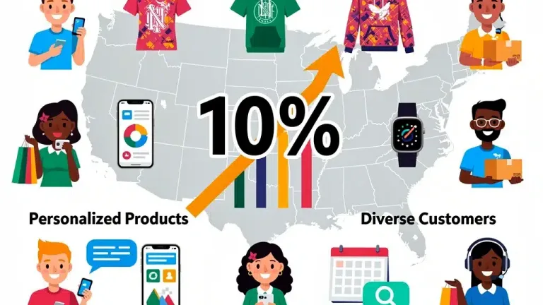Infographic showing a 10% increase in demand for personalized products across US markets