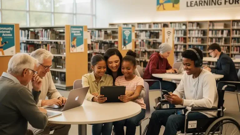 People benefiting from high-speed internet access