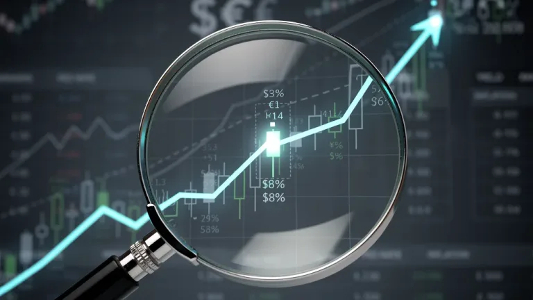 Financial chart showing rising interest rates and strategic investment decisions