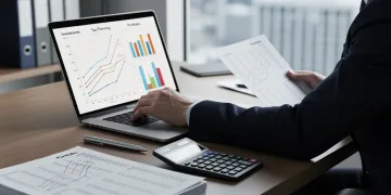 Financial professional analyzing investment portfolio for tax-loss harvesting strategy.