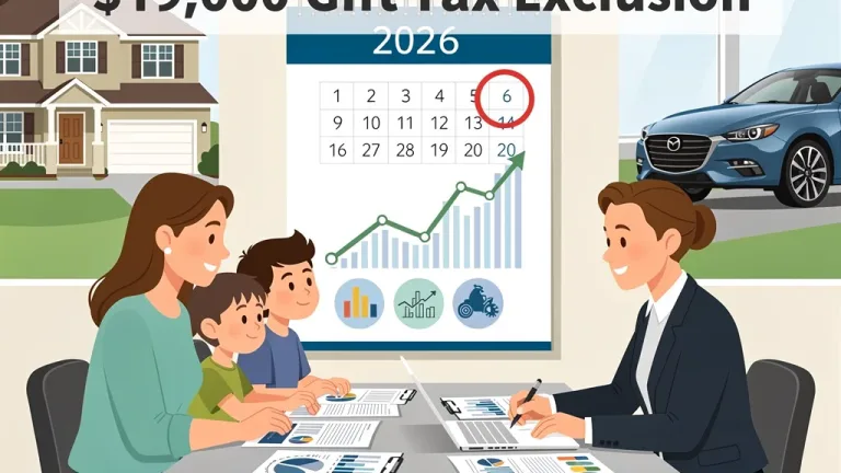 Family discussing financial planning for 2026 gift tax exclusion with advisor