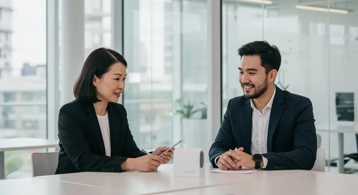 Community member offering direct feedback on a product prototype to a brand representative.