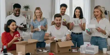 Consumers unboxing and reviewing new products for testing programs