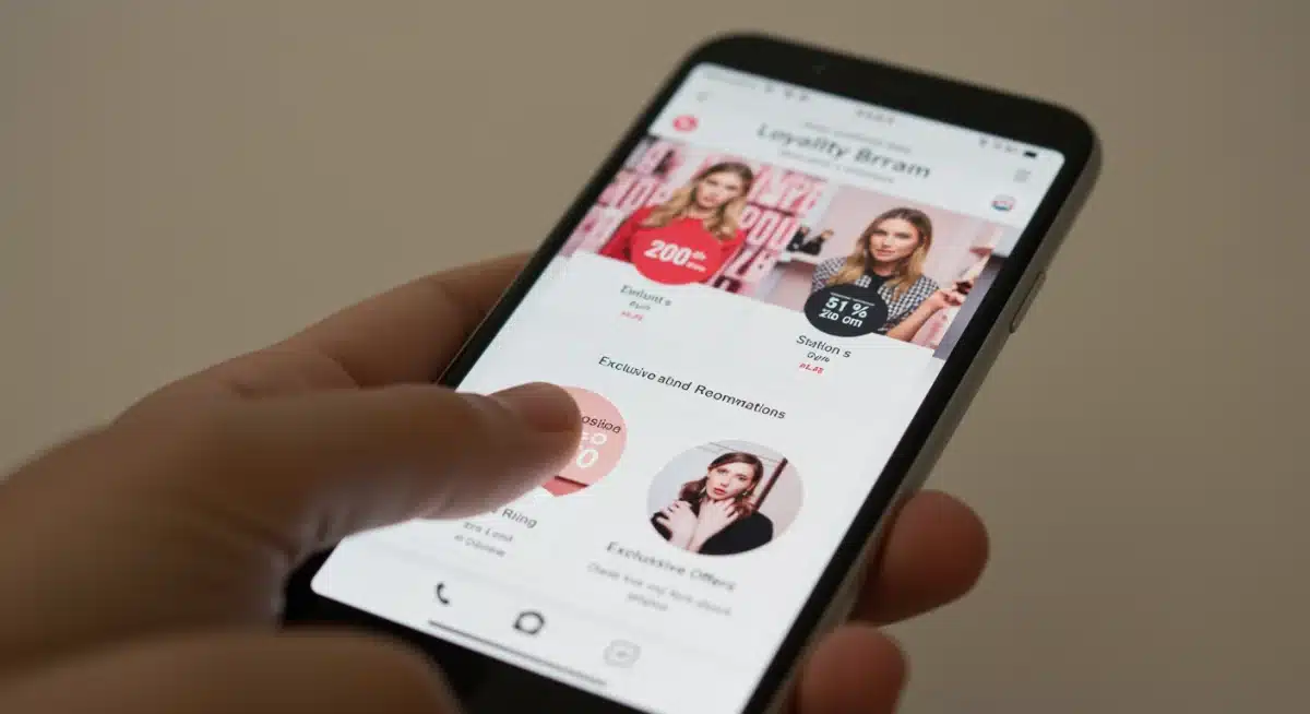 Smartphone displaying a loyalty program app with exclusive offers, emphasizing digital engagement for benefits.
