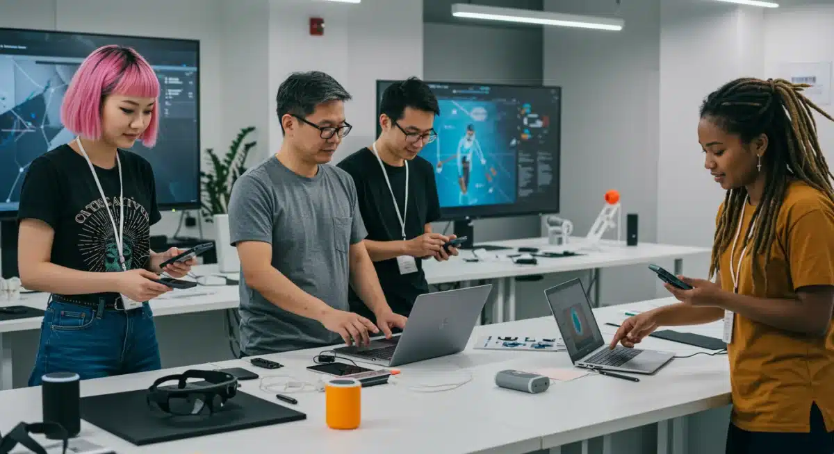 Diverse users engaging with new products on testing platforms