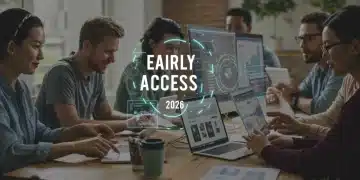 Diverse individuals collaborate digitally, accessing exclusive brand content and early product previews. Early Access Brand Communities.