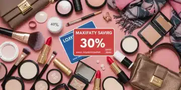 Stylishly arranged fashion and beauty products with loyalty cards, symbolizing maximized savings in the U.S.