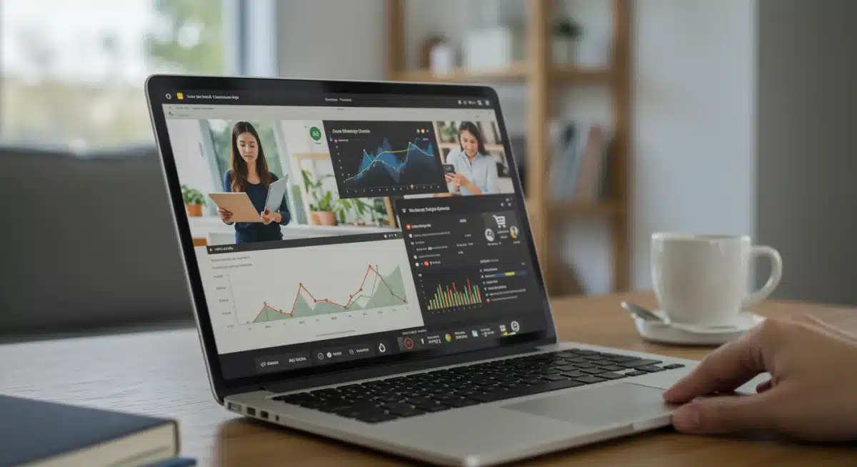 Digital analytics dashboard showcasing shifts in online shopping behavior and product demand.