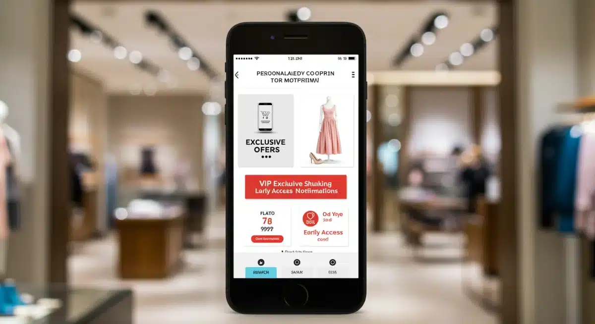 Smartphone showing personalized VIP retail app offers.