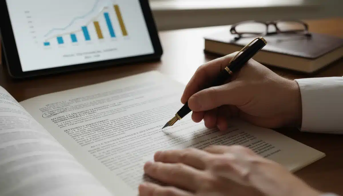 Magnifying glass over a legal document, highlighting tax law changes for 2026 estate planning.