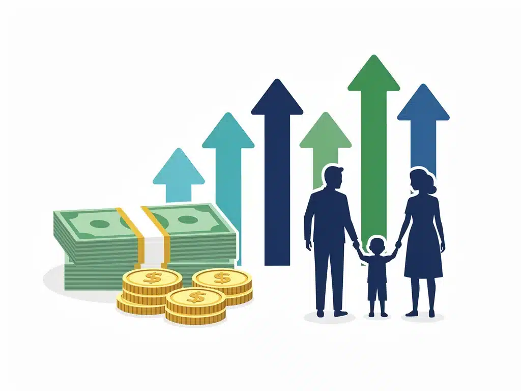 Illustration of financial benefits for families from the Child Tax Credit.