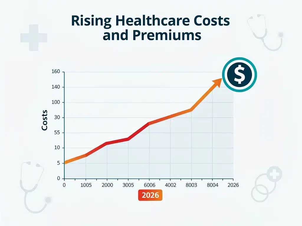 Graph illustrating rising Medicare Part B premiums and healthcare costs for 2026.
