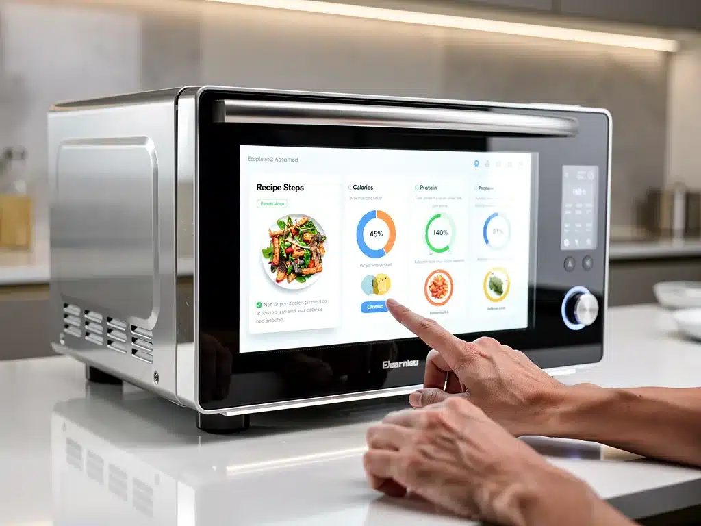 AI-powered smart kitchen appliance with touch screen interface