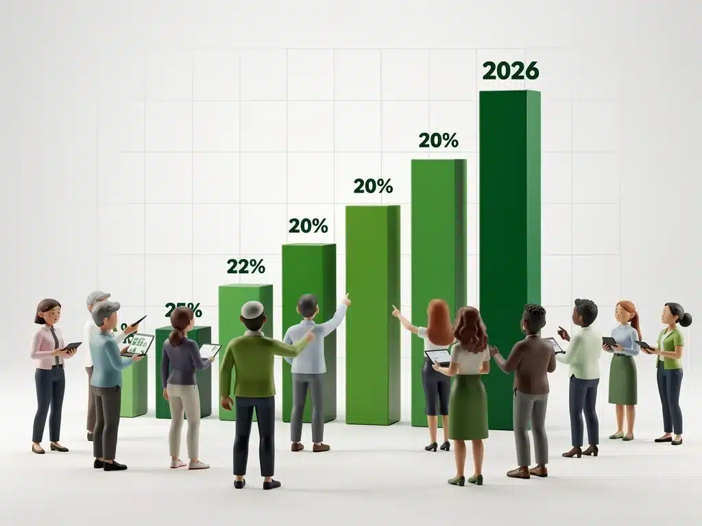Bar chart showing 20% increase in ethical consumer preference by 2026