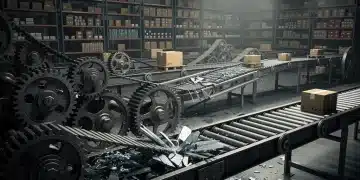 Global supply chain network with broken gears, symbolizing disruptions and their economic impact on product availability.
